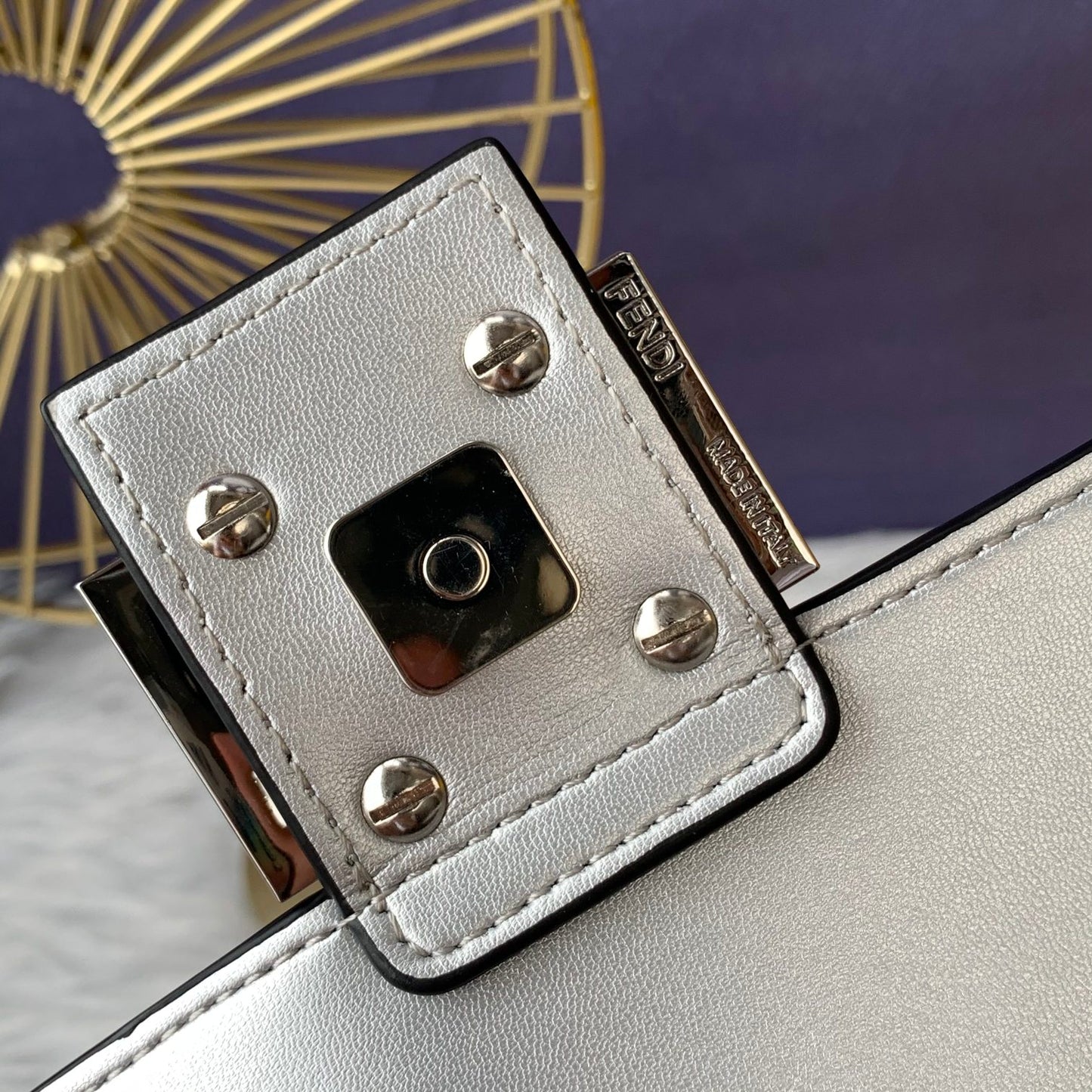 Fendi Baguette Mini Leather Crossbody Bag 19cm