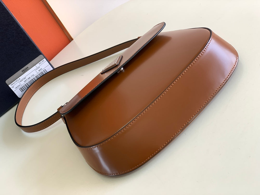 Prada Milano Flap Bag Brushed Leather 23cm