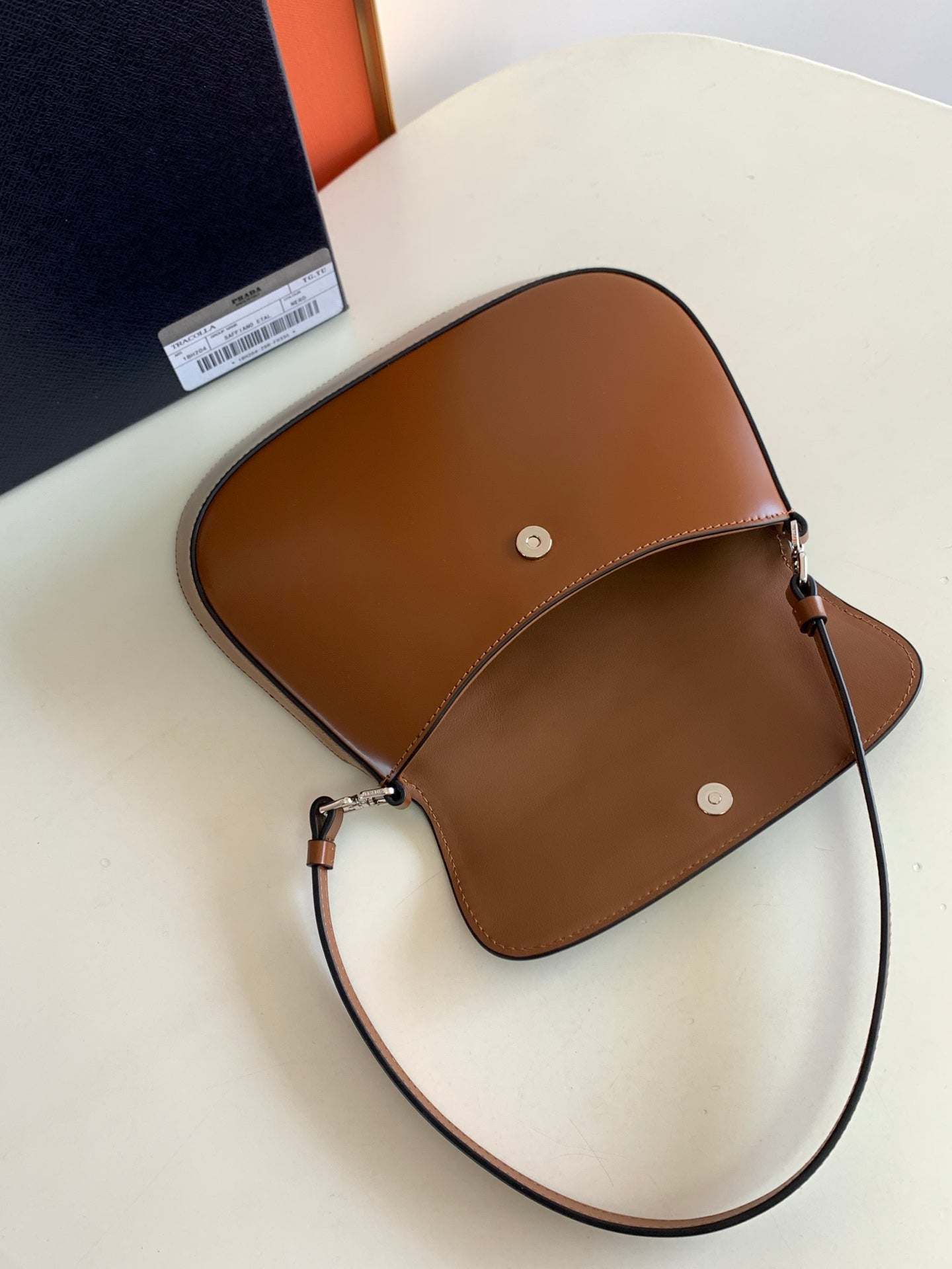 Prada Milano Flap Bag Brushed Leather 23cm