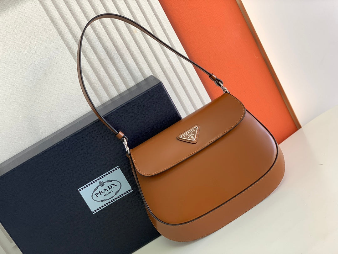 Prada Milano Flap Bag Brushed Leather 23cm