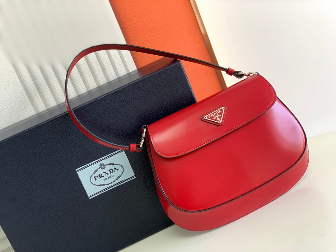 Prada Milano Flap Bag Brushed Leather 23cm