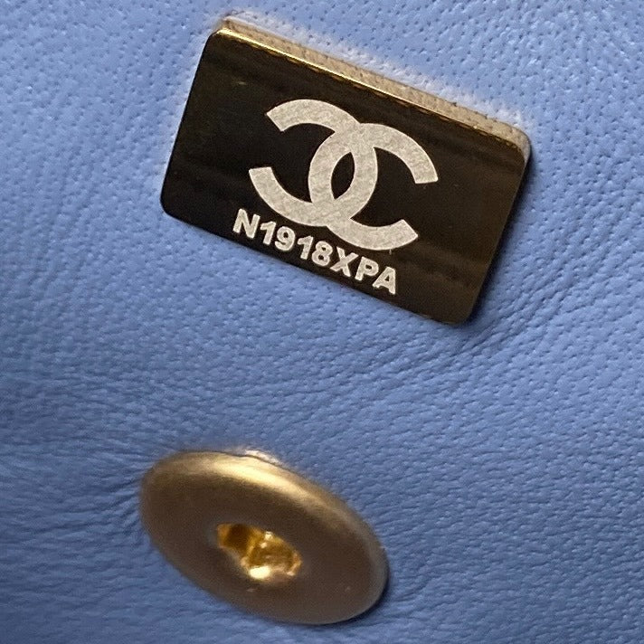Chanel Flap Bag Blue Leather
