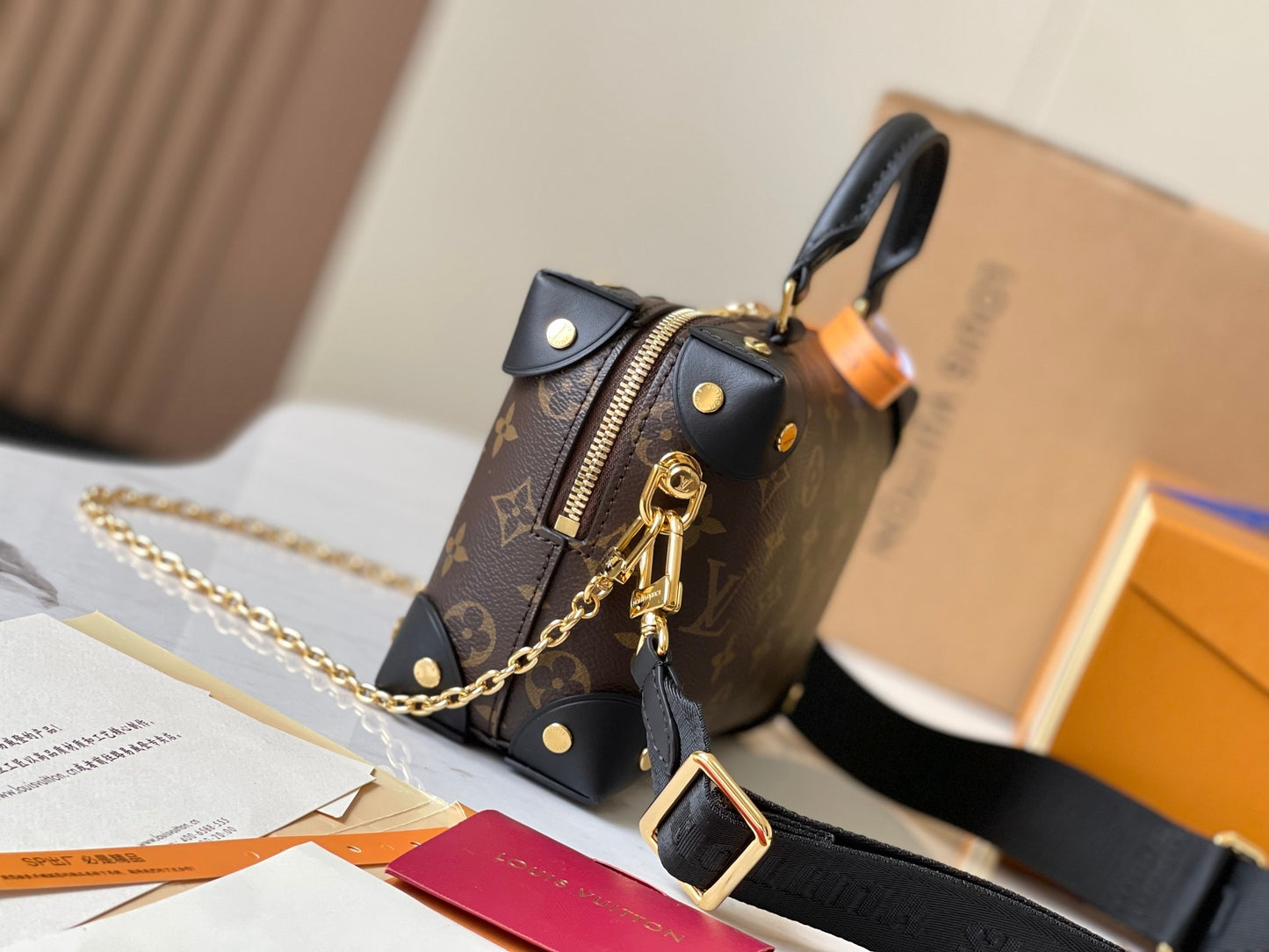 Lv Louis Vuitton Petite Malle Soufflé in Monogram Canvas
