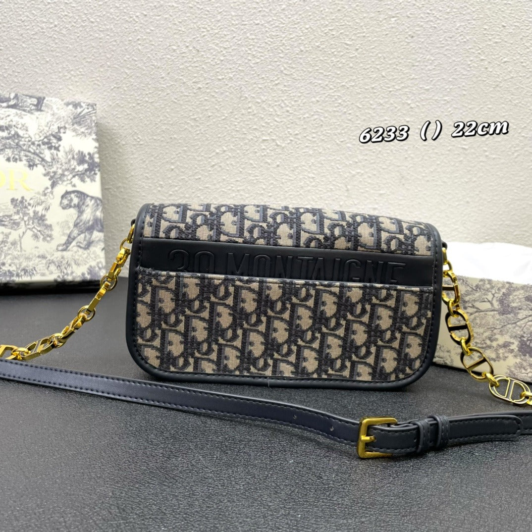 Dior 30 Montaigne Avenue Bag Jacquard Oblique blue