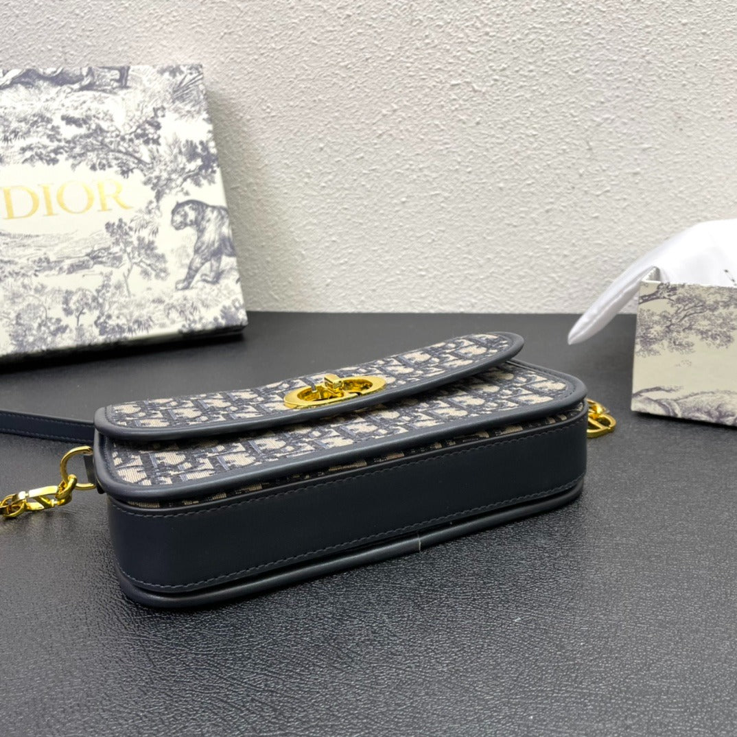 Dior 30 Montaigne Avenue Bag Jacquard Oblique blue