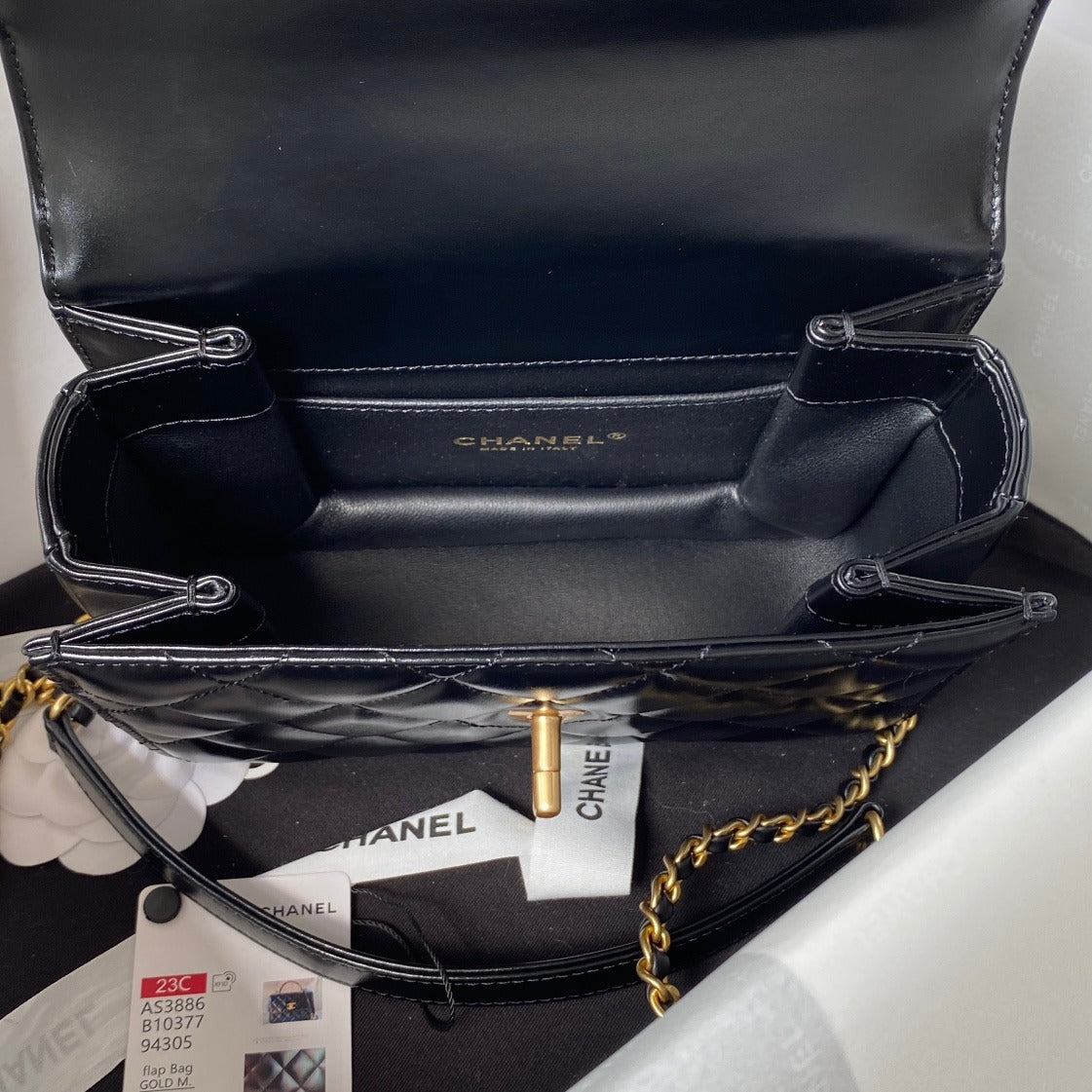 Chanel Flap Handle Bag Black