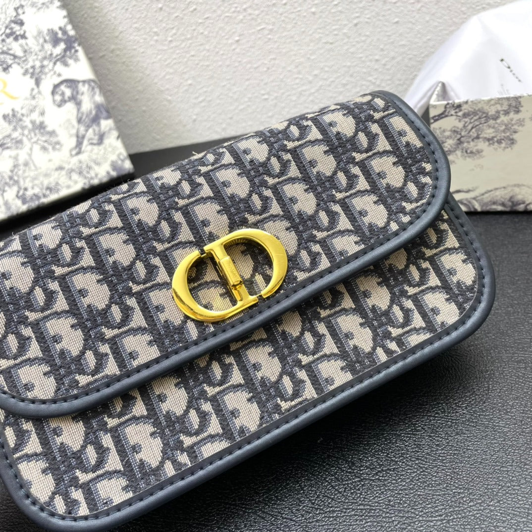 Dior 30 Montaigne Avenue Bag Jacquard Oblique blue