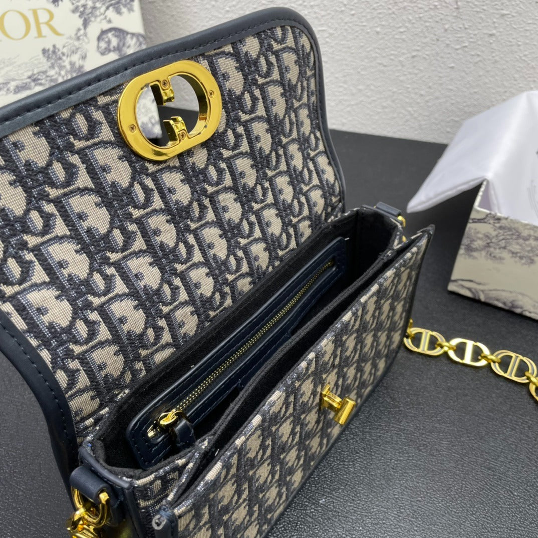 Dior 30 Montaigne Avenue Bag Jacquard Oblique blue