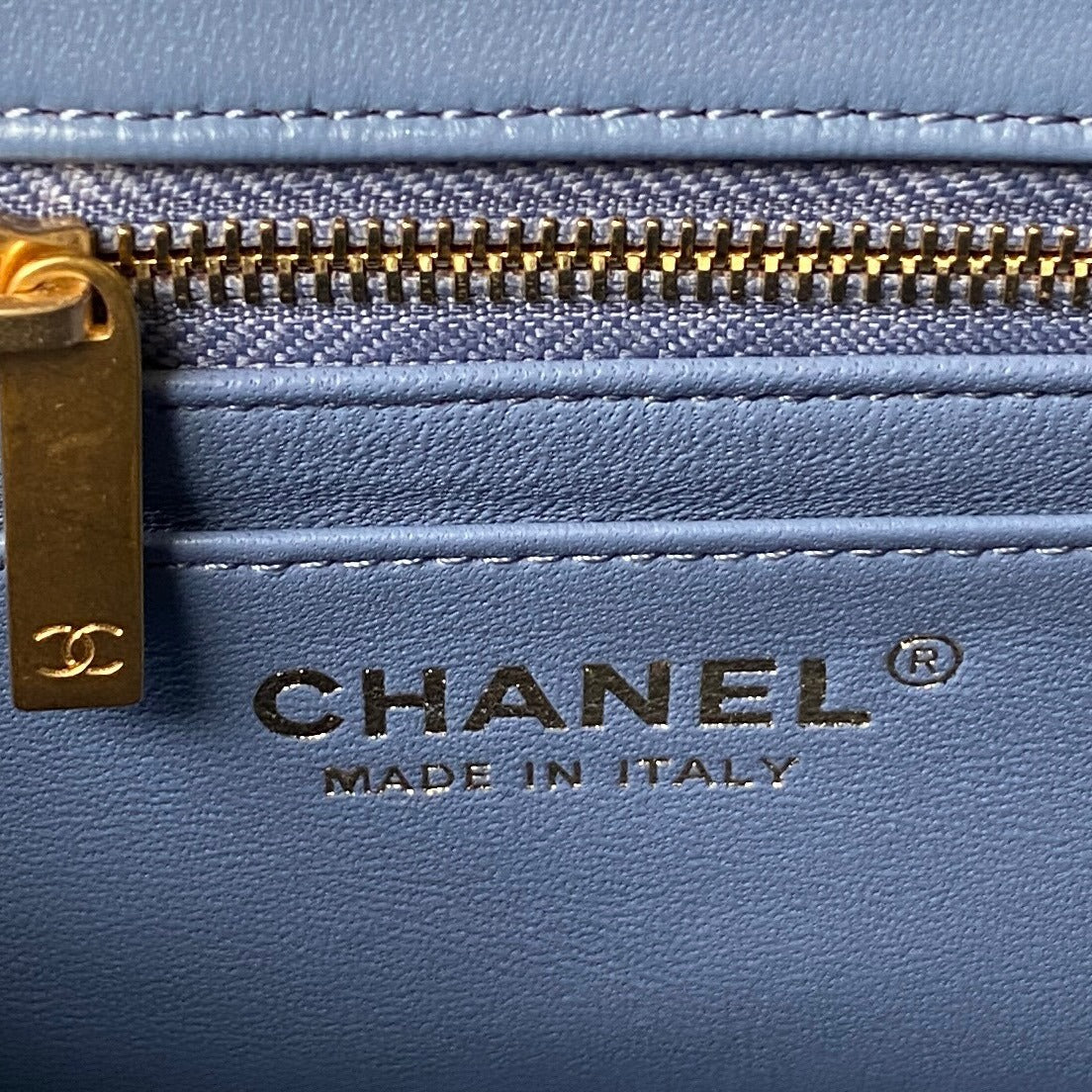 Chanel Flap Bag Blue Leather