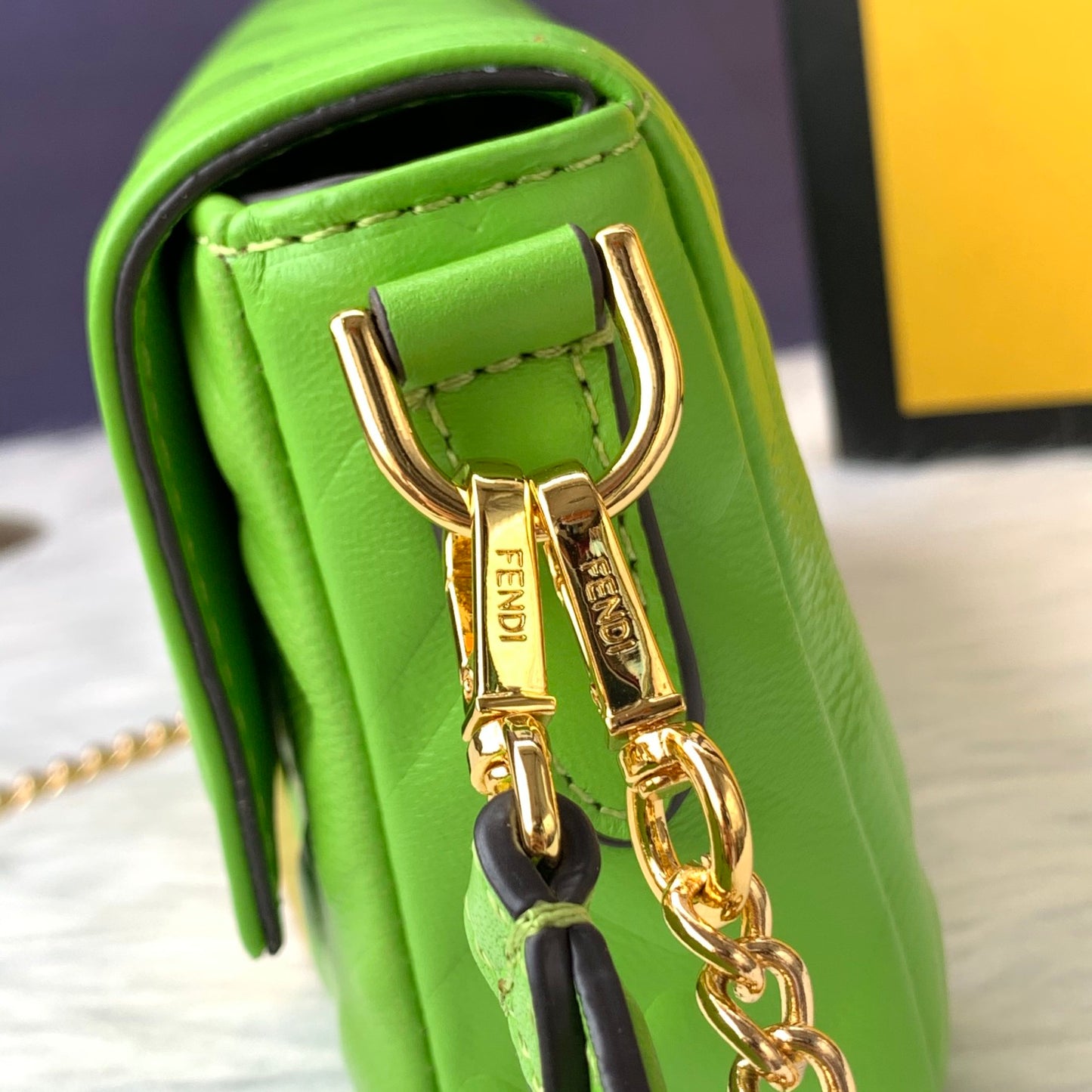 Fendi Baguette Mini Leather Crossbody Bag 19cm