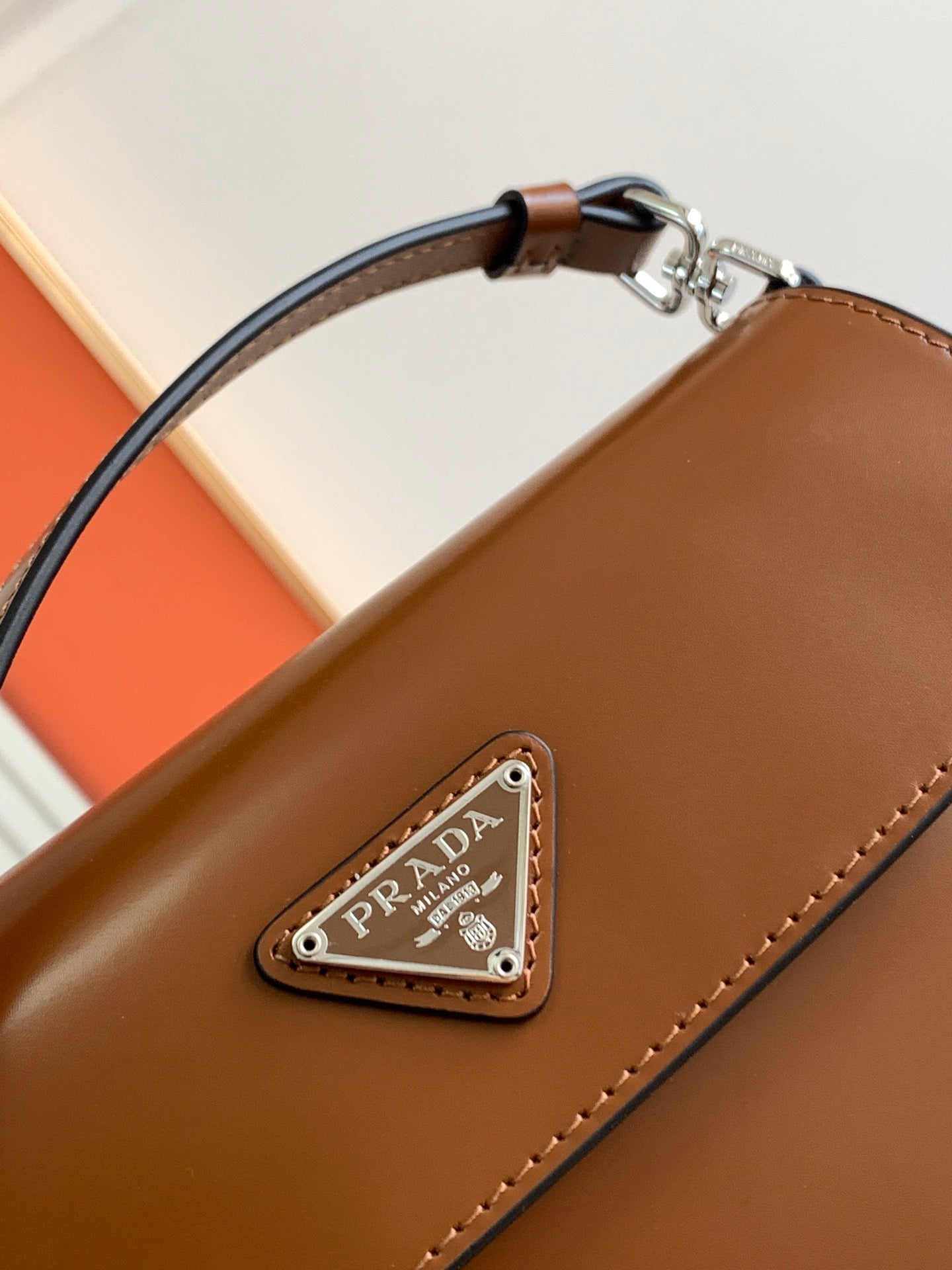 Prada Milano Flap Bag Brushed Leather 23cm