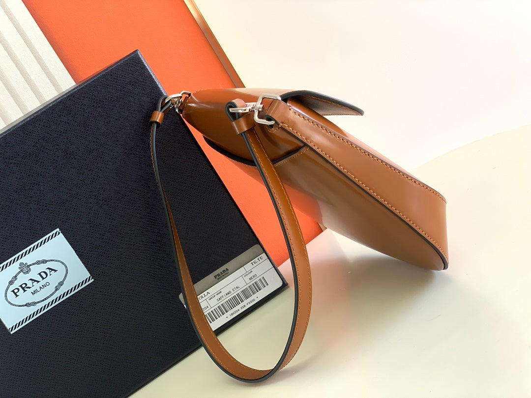 Prada Milano Flap Bag Brushed Leather 23cm