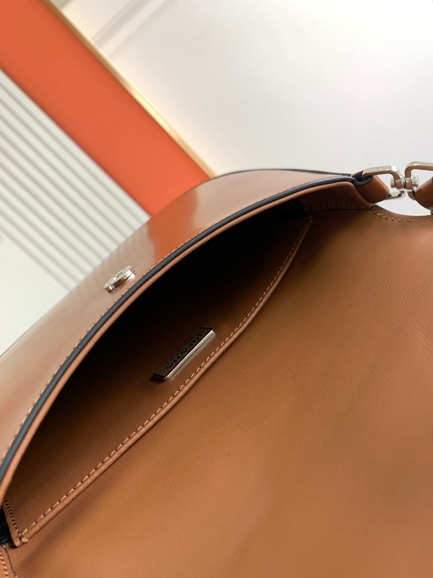 Prada Milano Flap Bag Brushed Leather 23cm