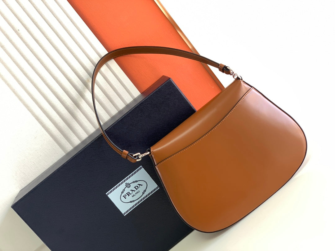 Prada Milano Flap Bag Brushed Leather 23cm