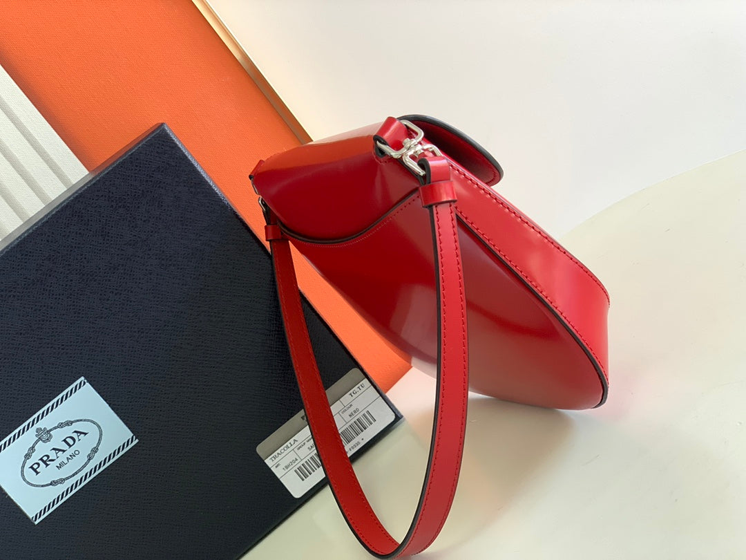 Prada Milano Flap Bag Brushed Leather 23cm