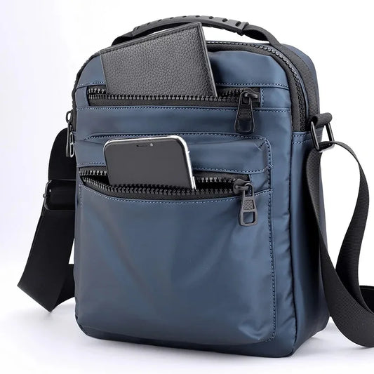 Man Classic Messenger Bag Men's Multifunction Shoulder Sling Pack Nylon Business Crossbody Flap Male Simple Handbags-0