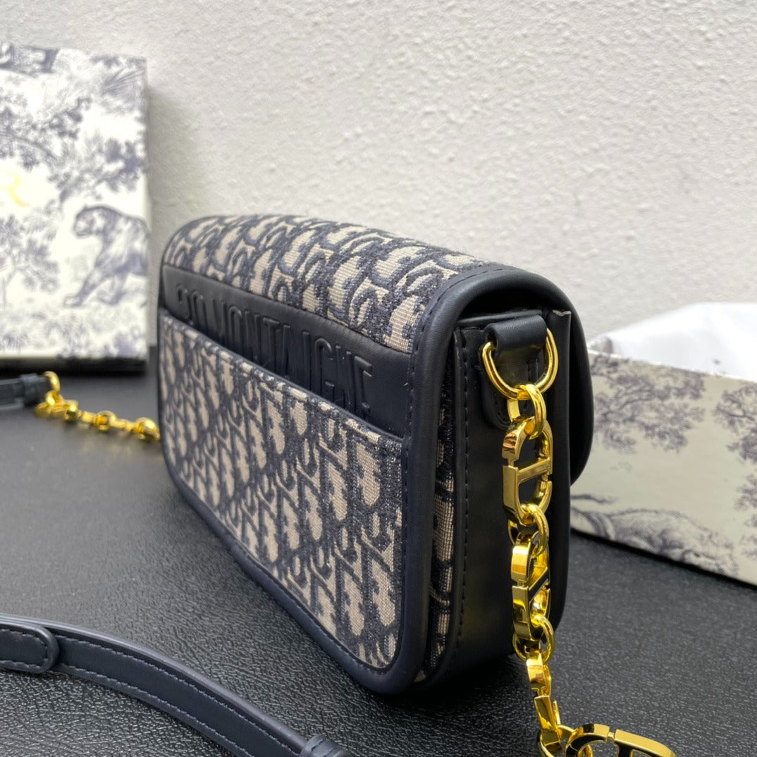 Dior 30 Montaigne Avenue Bag Jacquard Oblique blue